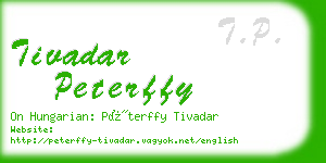 tivadar peterffy business card